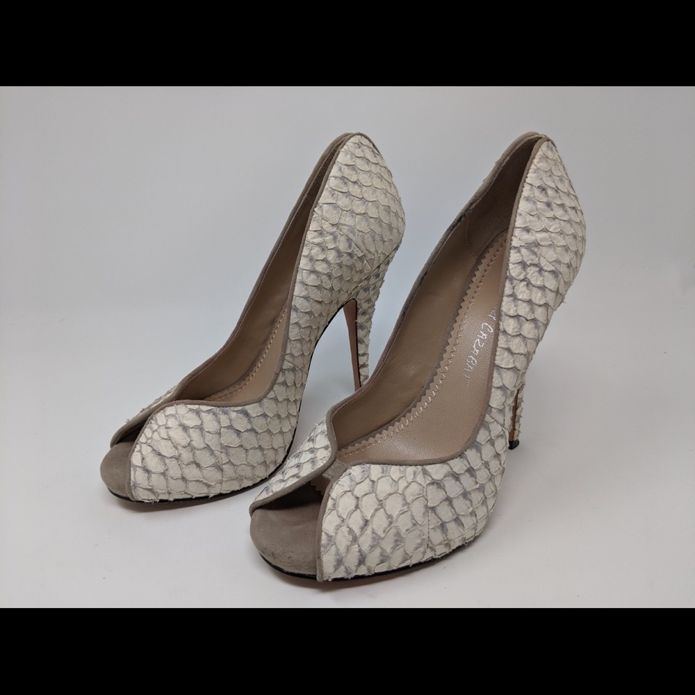 Jean Michel Cazabat leather Kari Fishscale heels